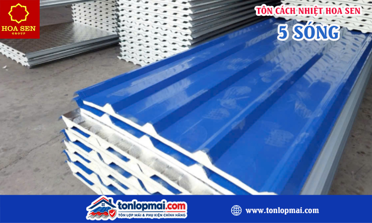Tôn cách nhiệt hoa sen 5 sóng