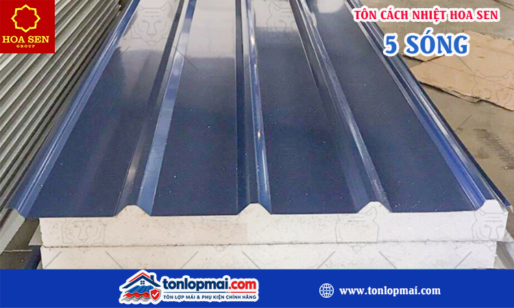 Tôn cách nhiệt hoa sen 5 sóng
