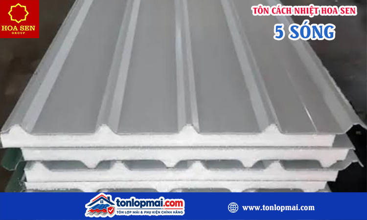 Tôn cách nhiệt hoa sen 5 sóng