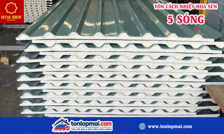 Tôn cách nhiệt hoa sen 5 sóng